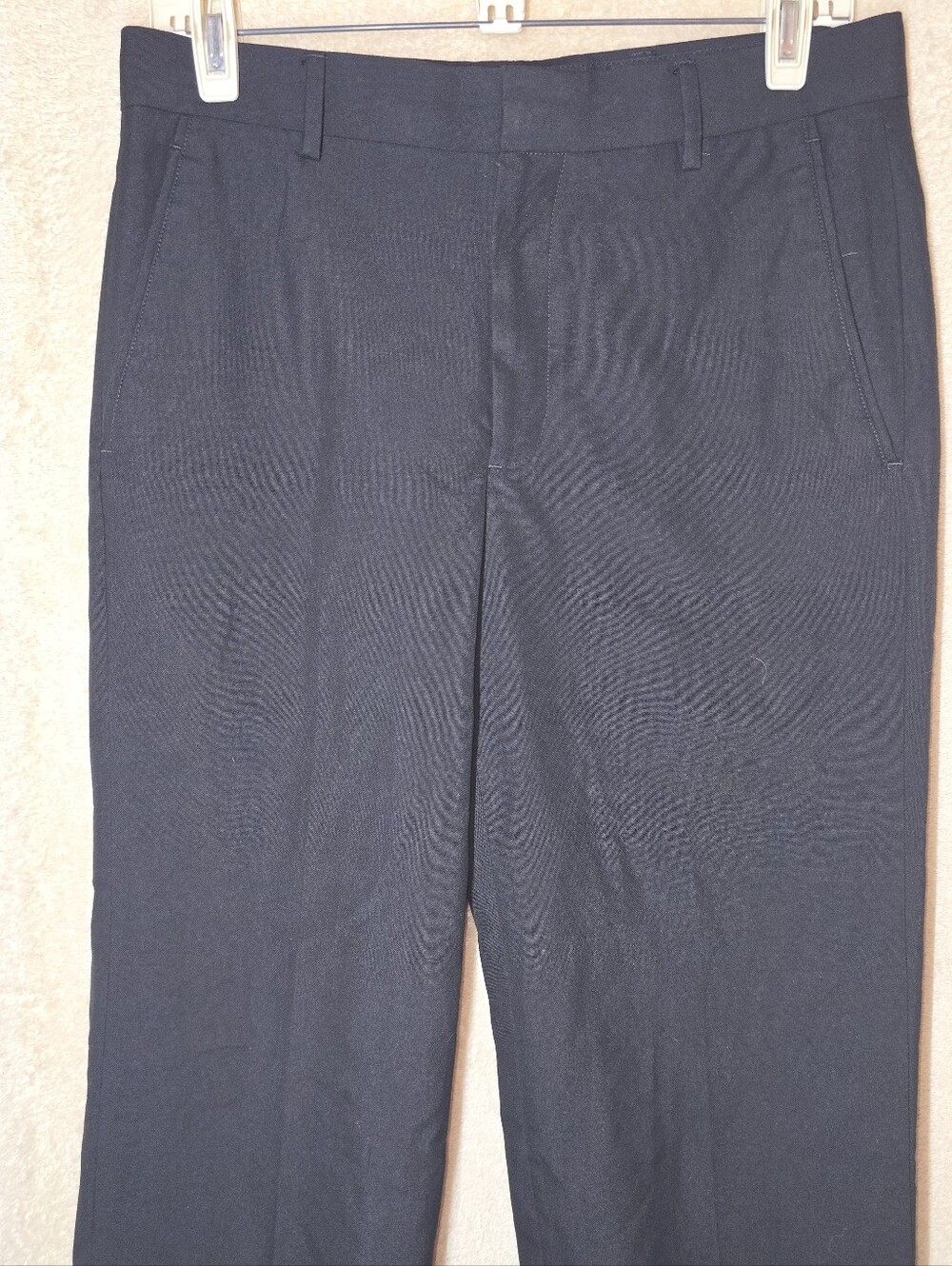 Structure Dress Pants Size 29X30 Black Polyester/Rayon Hook & Loop Close